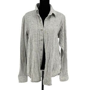 Eighteen Waits Men’s Cotton Blend Long Sleeve Button-up Shirt Gray Flecked Mediu